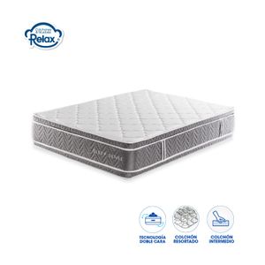 Colchón King Sleep Sense Colchones Relax 200x200x35cm Ortopédico Resortado Firmeza Intermedia