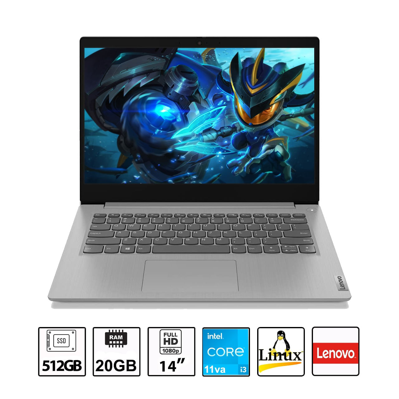 Portatil Lenovo 14iml05 Intel Core I3 1135g 20gb Ram 512gb Ssd 14 Pulgadas Hd Plata Gris Olímpica 0793