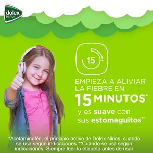 Dolex Niños Acetaminofen 2+ Alivio de la Fiebre y el Dolor x 20 Tabletas Masticables
