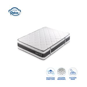 Colchón Semidoble High Plus Colchones Relax 120x190x24cm Ortopédico Resortado Firmeza Suave