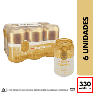 Cerveza Club Colombia Dorada Lata 330 Ml X6 Unds