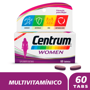 Centrum Women Multivitamínico para mujeres entre 18 y 49 años x 60 tabs