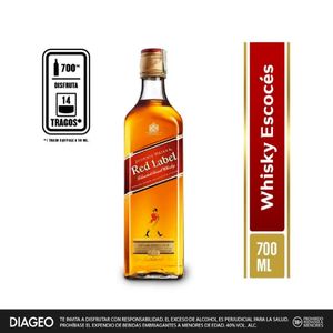 Johnnie Walker red Label whisky escocés 700 ml