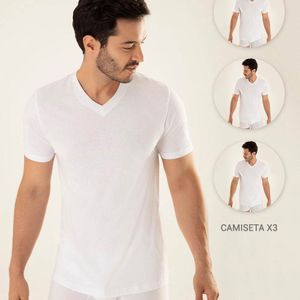Camiseta Gef Blanco 104758 Pack x 3