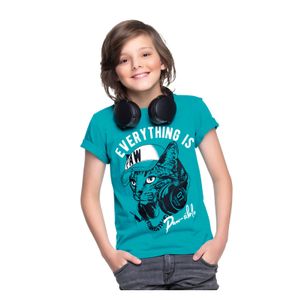 Camiseta Para Niño Azul Turquesa MP