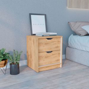 Mesa de noche basilea Mainstayns Macadamia Blanco