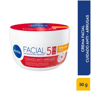 Crema Facial Nivea Hidratante 5 en 1 Cuidado Anti Arrugas 50 Ml