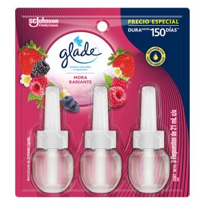 Ambientador Glade Aceites Naturales Mora Radiante Repuesto x3 21ml