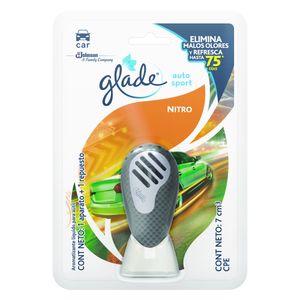 Ambientador Carro Glade Liquido Nitro Und+ 1 Repuesto 7ml