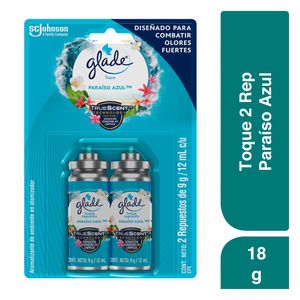 Ambientador Glade Toque Paraiso Azul 2 Repuestos 18gr