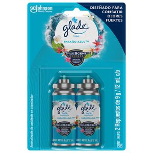 Ambientador Glade Toque Paraiso Azul 2 Repuestos 18gr