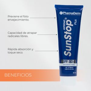 Sunstop Plus Fitoleche de soya., OTZ-10, Tinosorb M y S, Uvinul A PLUS