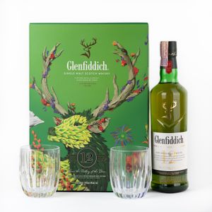 Whisky Glenfiddich 12 Años 750 Ml + Gratis Vasos