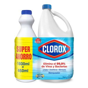 Blanqueador Clorox Original 1800 Ml+Blanqueador Original 460 ml