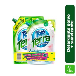 Detergente Líquido Top Terra 2000 Ml +Suavizante 18000 Ml Oferta