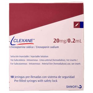 CLEXANE 20 MG SOLUCION INYECTABLE X 1 JERINGA PRELLENADA