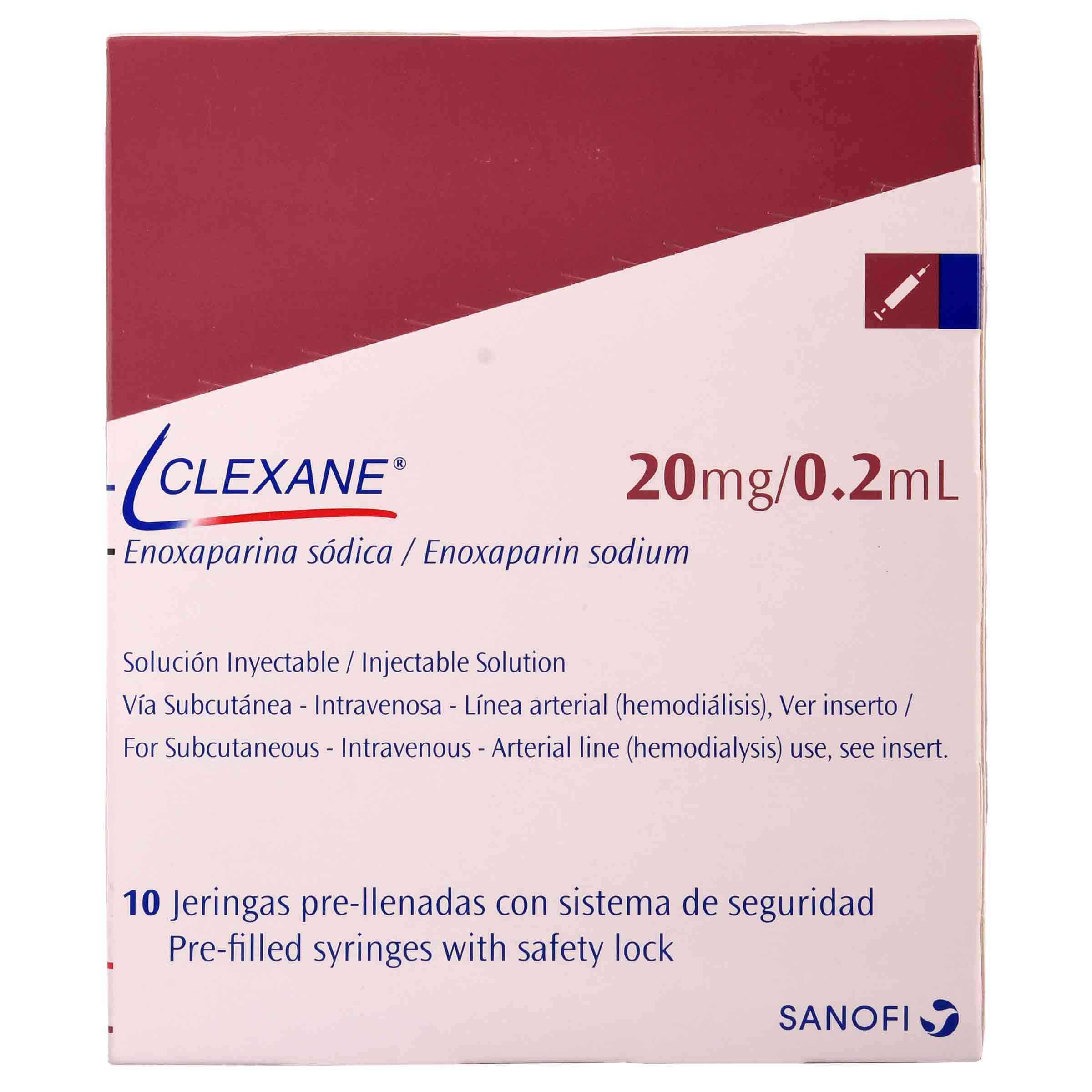 CLEXANE 20 MG SOLUCION INYECTABLE X 1 JERINGA PRELLENADA