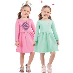 Vestido Paq X2 Infantil Femenino Multicolor Mp 92406