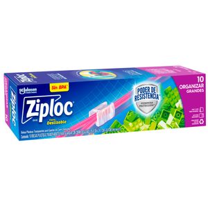 Bolsa Ziploc Reutilizable Grandes para Organizar Slider X10 Unds