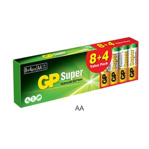 Pila GP AA Alcalina Ultra 1,5 V Blister X8 Unidades + 4 Gratis