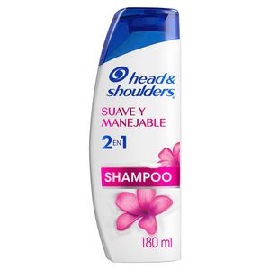 Shampoo Head & Shoulders 2 en 1 Suave y Manejable 180 Ml