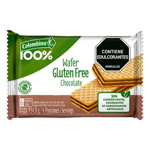 Galleta Colombina 100% Wafer Glutén Free Chocolate 156 G