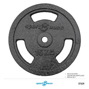Disco Estandar Premium En Acero 1" Kg Ha-61007 Sportfitness