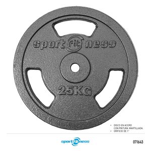 Disco Estandar Premium En Acero 1" Kg Ha-61007 Sportfitness