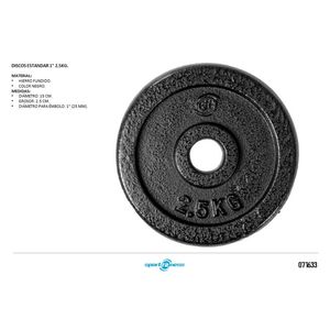 Disco Estandar Premium En Acero 1" Kg Ha-61007 Sportfitness