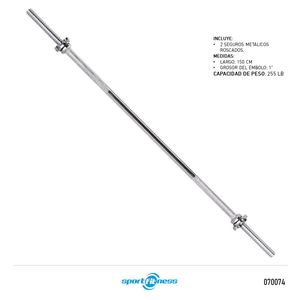 Barra Recta Roscada 1Pul (150Cm) Cb-0812 Sportfitness