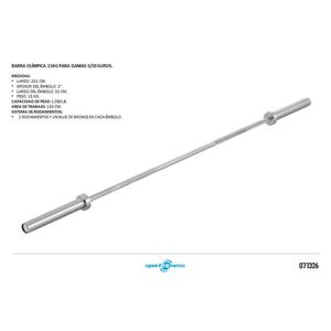 Barra Olimpica Profesional 2" 1000Lb(15Kg-201Cm)Sportfitness
