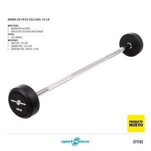 Barra De Peso Sellada Lb Bbl-003 Sportfitness