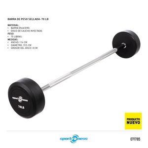 Barra De Peso Sellada Lb Bbl-003 Sportfitness