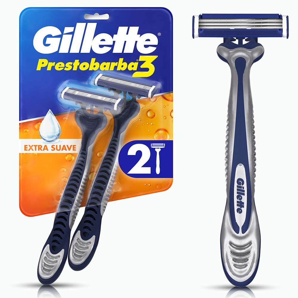 Cuchilla de Afeitar Gillette Prestobarba 3 X2 Unds MAQ AFEIT PRESTOB3 DESECH HOM 2 un
