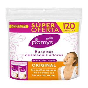 Rueditas Pomys Desmaquillante 2 Paquetes X60 Unds