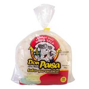 Arepa Don Paisa Maíz Blanco Media Tela sin Sal 700 G X10 Unds