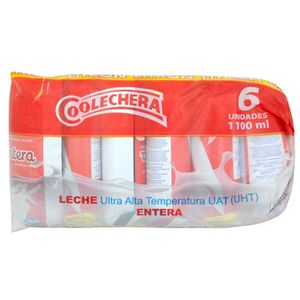 Leche Coolechera Uht Entera 1100 Ml X6 Unds