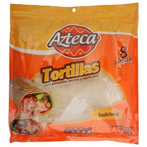 Tortillas Azteca Tradicional Burrito/Quesadilla 8 Unds X580 G