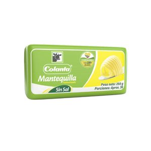 Mantequilla Colanta sin Sal Barra 250 G