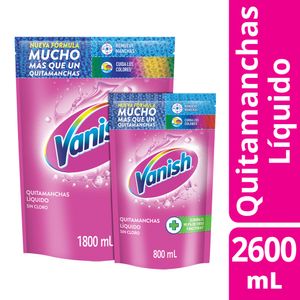 Quitamanchas Vanish Líquido Rosa 1.8L + 800ml
