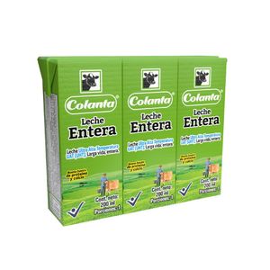 Leche Colanta Uht Entera Tetra Slim 200 Ml X3 Unds