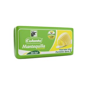 Mantequilla Colanta sin Sal Barra 125 G
