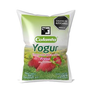 Yogurt Colanta Entero Fresa 900 G