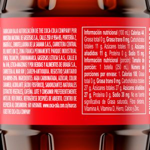 Gaseosa Coca Cola Original 250 Ml X12 Unds