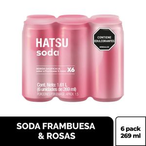 Soda Hatsu Soda Frambuesas & Rosas 269 Ml X6 Unds