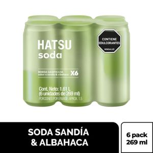 Soda Hatsu Sandía & Albahaca 269 Ml X6 Unds