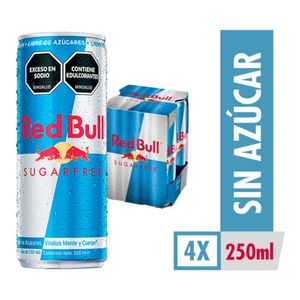 Bebida Energizante Red Bull Sin Azúcar 250 Ml x4 Unds