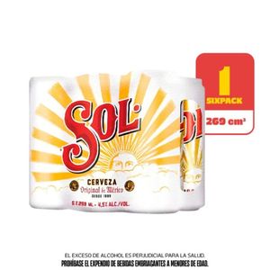 Cerveza Sol 269 Ml X6 Unds