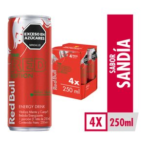 Bebida Energizante Red Bull Sandía 250 Ml X4 Unds