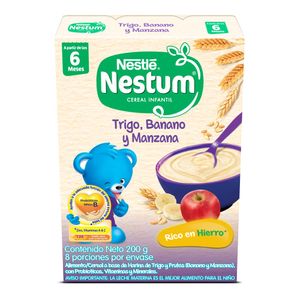 Cereal infantil NESTUM® Trigo, Banano y Manzana x 200g
